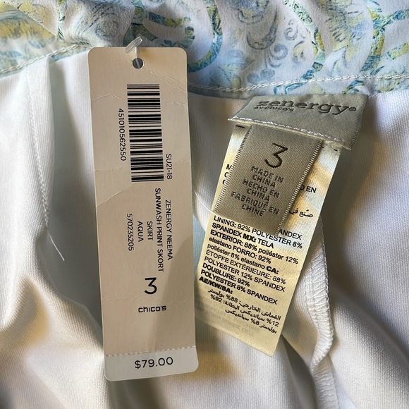 NWT. Zenergy by Chico’s 3 (US 16) Neema Sunwash Print Skort. - Picture 2 of 12
